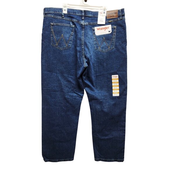 Wrangler Mens Relaxed Fit Denim Jeans Size 42x30 Blue Mid Wash - Picture 10 of 11